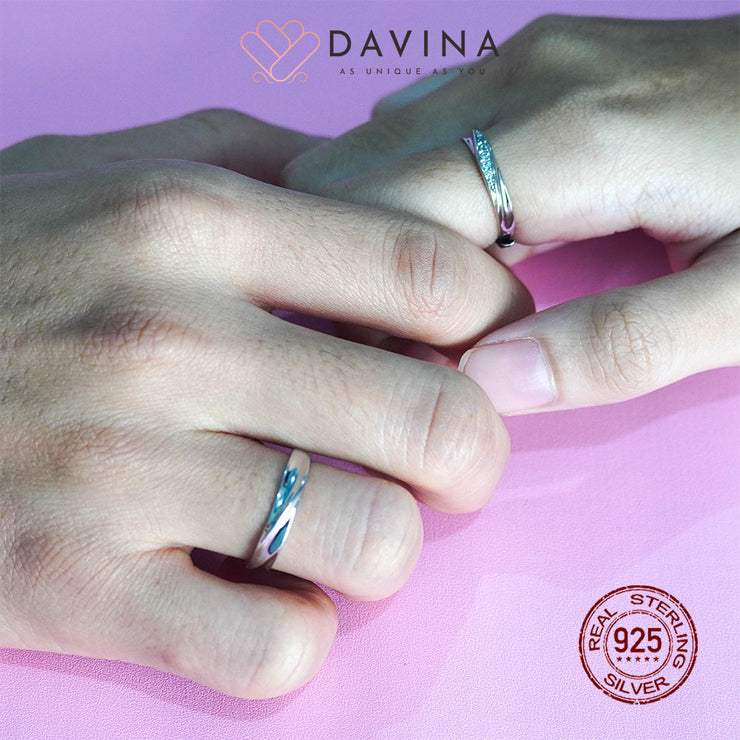 DAVINA Couple Evan Zeline Rings Silver Color S925