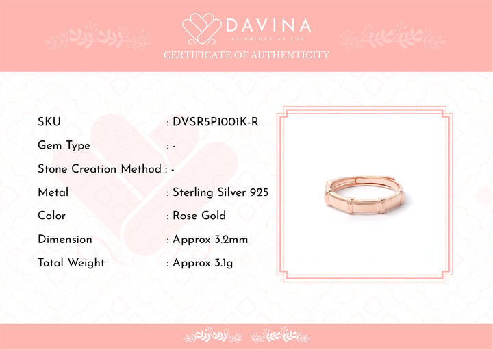 DAVINA Couple Marco Marine Rings Rose Gold Plated Sterling Silver 925