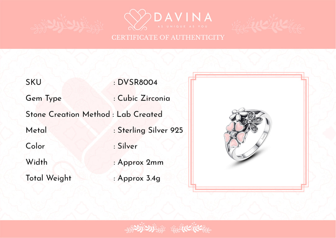 DAVINA Ladies Cherry Ring Sterling Silver 925
