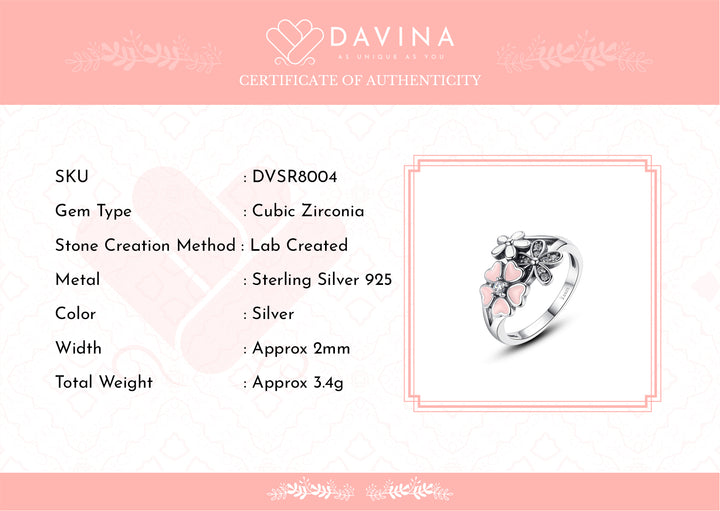 DAVINA Ladies Cherry Ring Sterling Silver 925