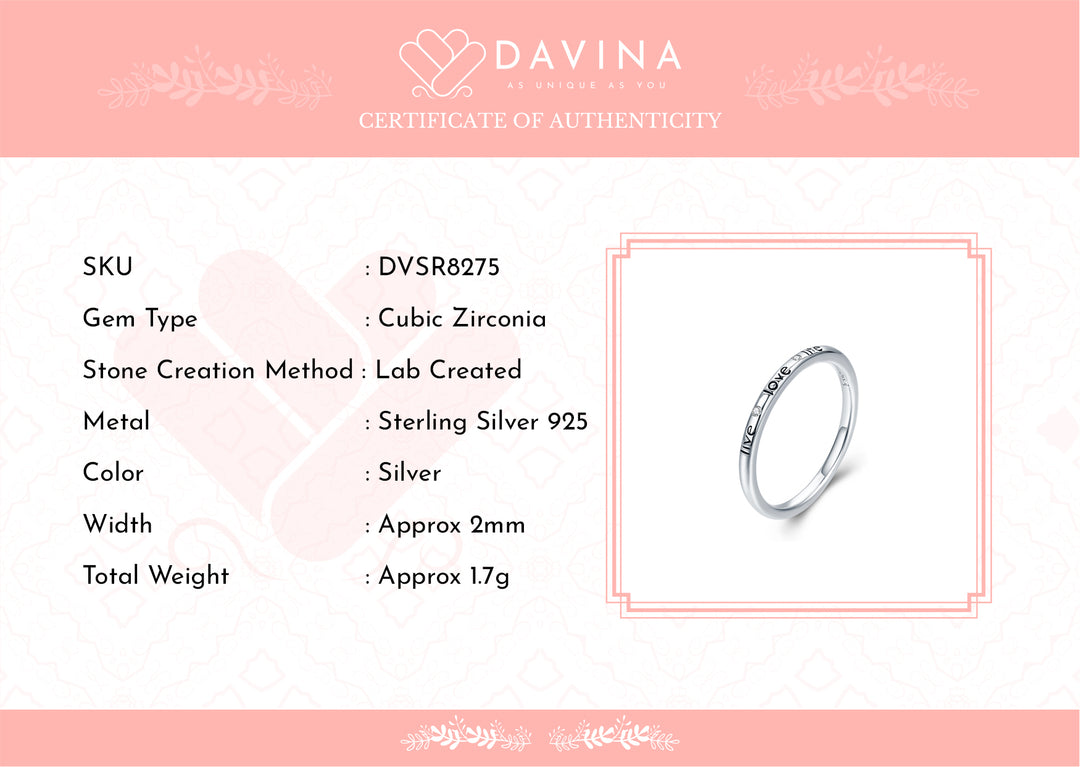 DAVINA Ladies Kaylee Ring Sterling Silver 925