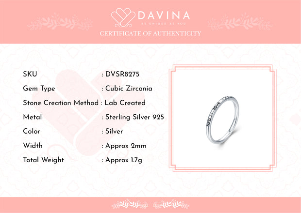 DAVINA Ladies Kaylee Ring Sterling Silver 925