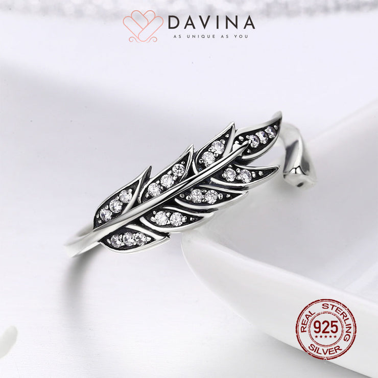 DAVINA Ladies Leaf Ring Sterling Silver 925