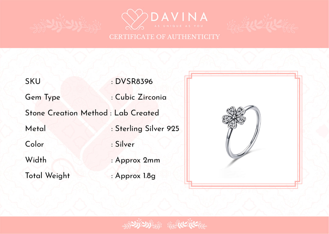 DAVINA Ladies Daisy Ring Sterling Silver 925