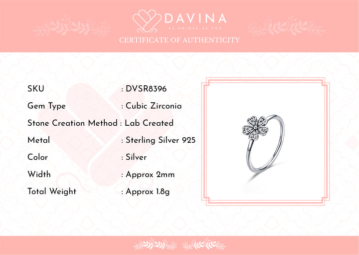 DAVINA Ladies Daisy Ring Sterling Silver 925