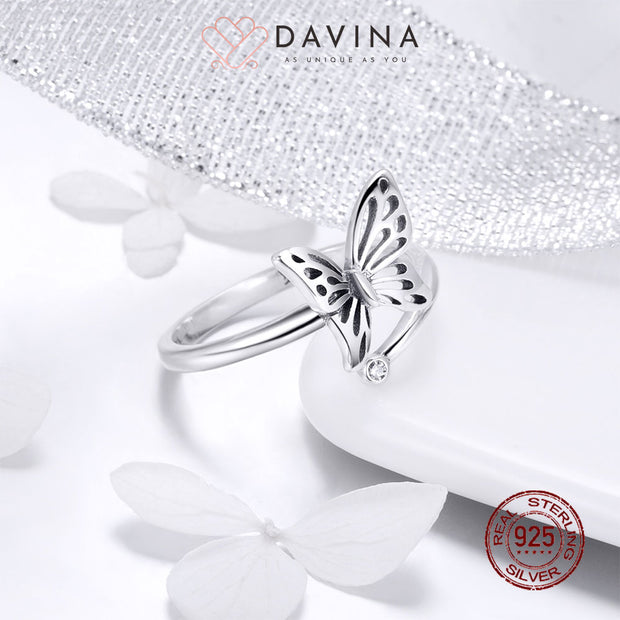 DAVINA Ladies Butterfly Ring Sterling Silver 925