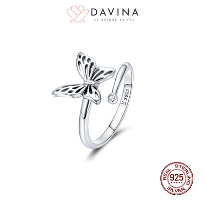 DAVINA Ladies Butterfly Ring Sterling Silver 925