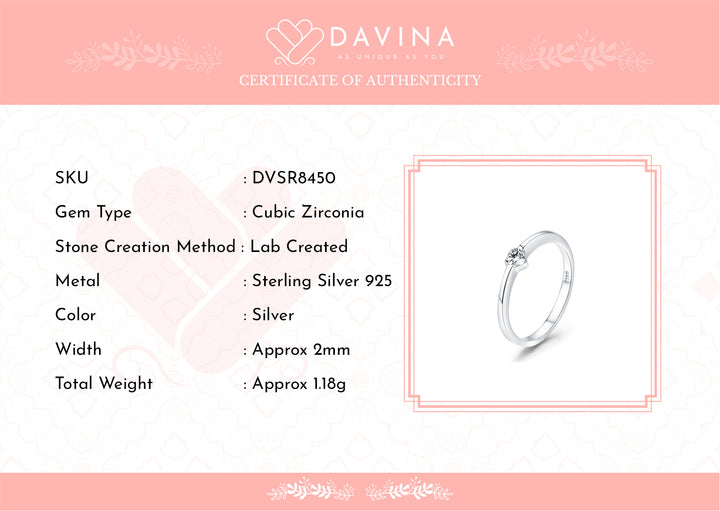 DAVINA Ladies Kate Ring Sterling Silver 925