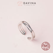 DAVINA Ladies Chrysan Ring Silver Color S925