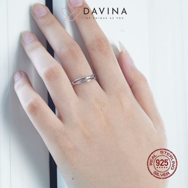 DAVINA Ladies Chrysan Ring Silver Color S925