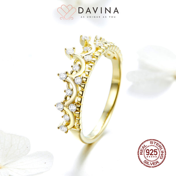 DAVINA Ladies Reina Ring Gold Color Sterling Silver 925