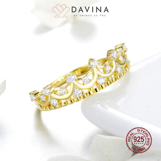 DAVINA Ladies Reina Ring Gold Color Sterling Silver 925