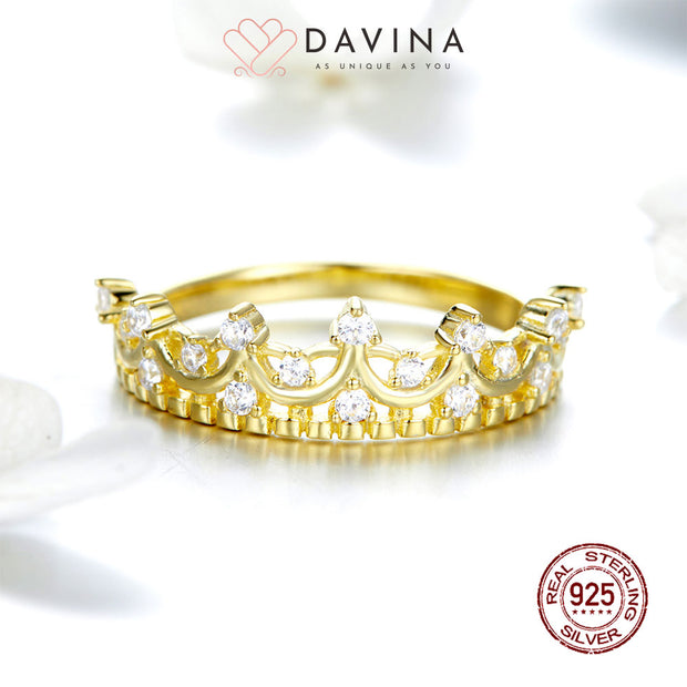 DAVINA Ladies Reina Ring Gold Color Sterling Silver 925