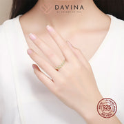 DAVINA Ladies Reina Ring Gold Color Sterling Silver 925