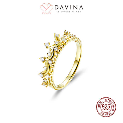 DAVINA Ladies Reina Ring Gold Color Sterling Silver 925