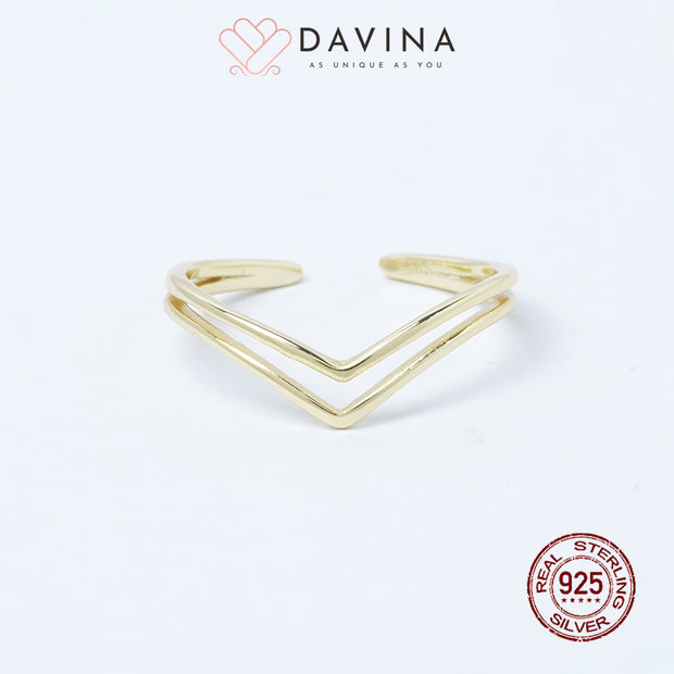 DAVINA Ladies Zya Ring Gold Color Sterling Silver 925