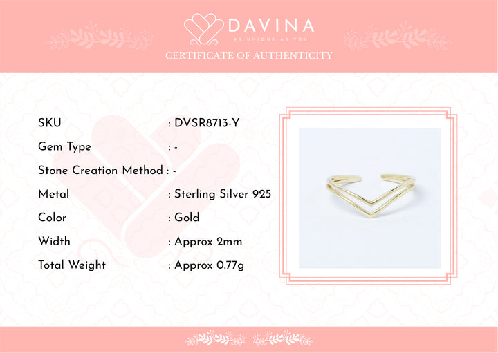 DAVINA Ladies Zya Ring Gold Color Sterling Silver 925
