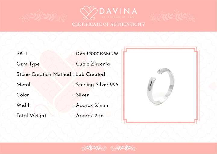DAVINA Couple Fandy Fanny Rings Sterling Silver 925