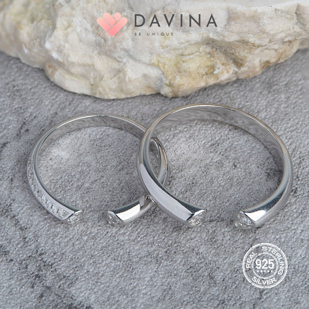 DAVINA Couple Fandy Fanny Rings Sterling Silver 925