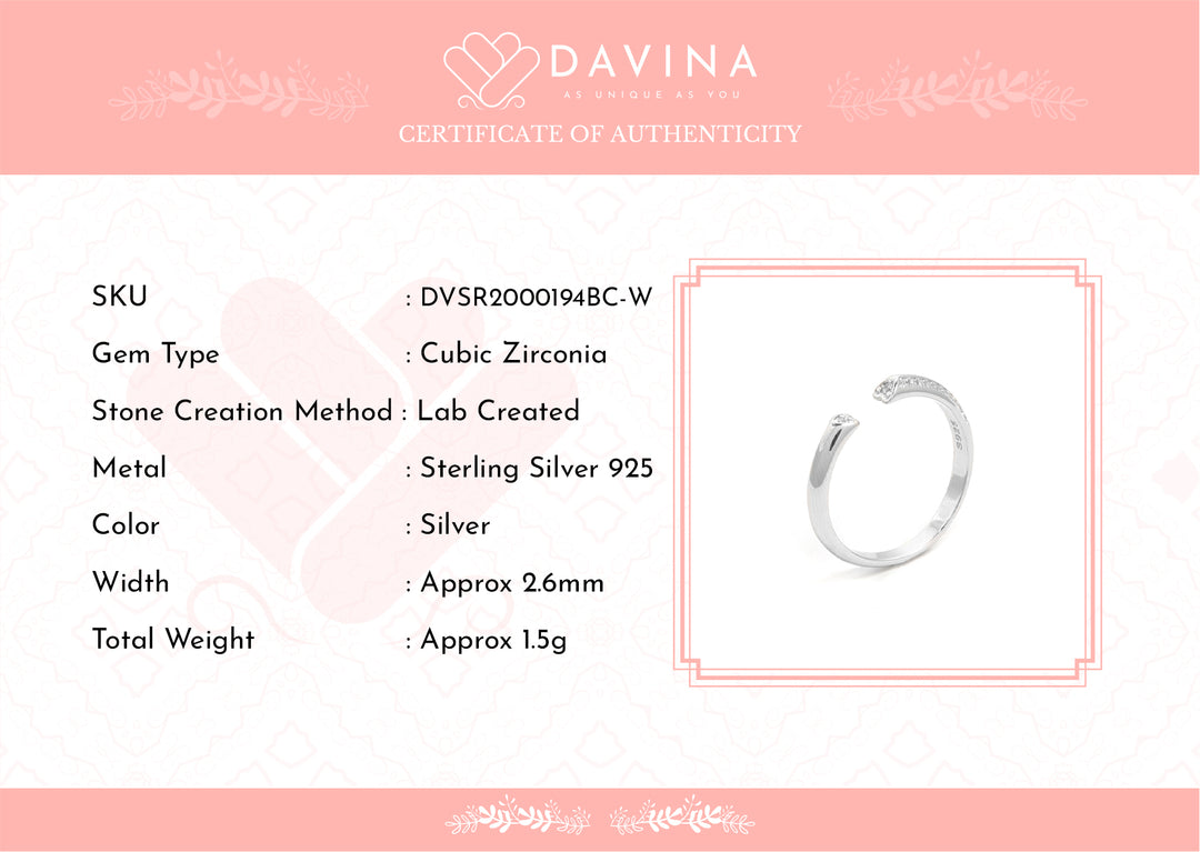 DAVINA Couple Fandy Fanny Rings Sterling Silver 925
