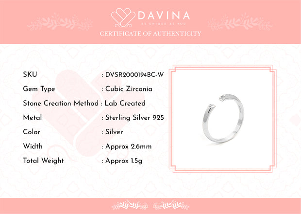 DAVINA Couple Fandy Fanny Rings Sterling Silver 925