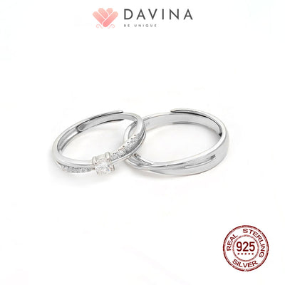 DAVINA Couple Prince Belle Rings Silver Color S925