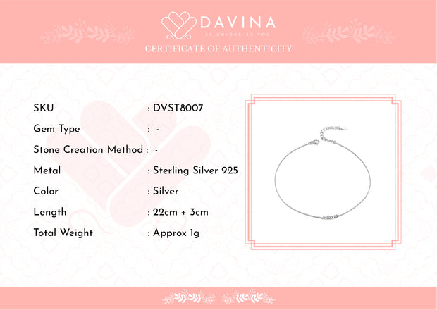 DAVINA Ladies Deanna Anklet Silver Color S925