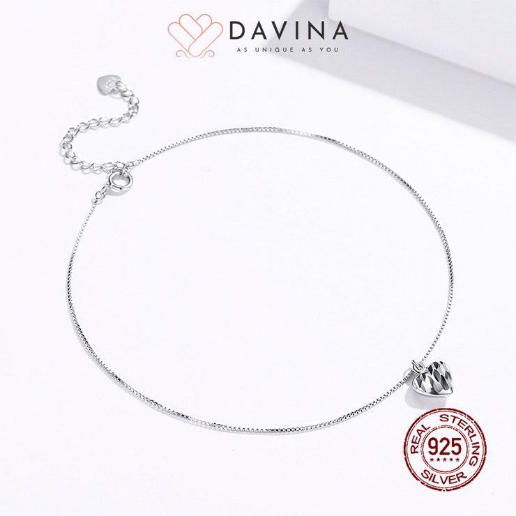 DAVINA Ladies Della Anklet Silver Color S925