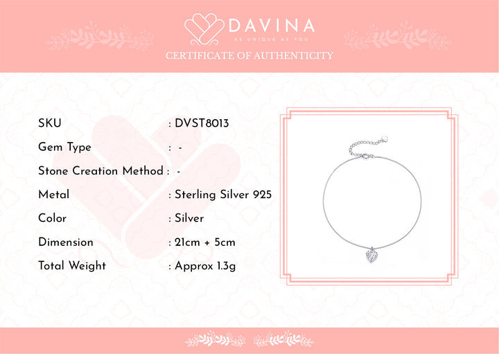DAVINA Ladies Della Anklet Sterling Silver 925