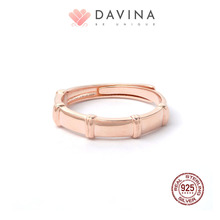 DAVINA Couple Marco Marine Rings Rose Gold Plated Sterling Silver 925