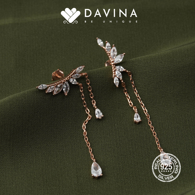 DAVINA Ladies Aviva Earrings Rose Gold Color S925