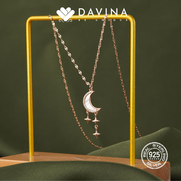 DAVINA Ladies Aelin Necklace Rose Gold Color Sterling Silver 925