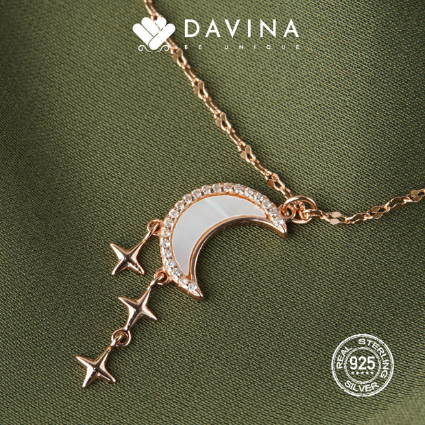 DAVINA Ladies Aelin Necklace Rose Gold Color S925