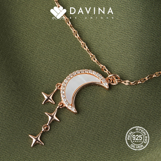 DAVINA Ladies Aelin Necklace Rose Gold Color Sterling Silver 925