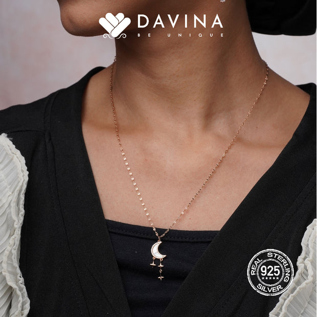 DAVINA Ladies Aelin Necklace Rose Gold Color Sterling Silver 925