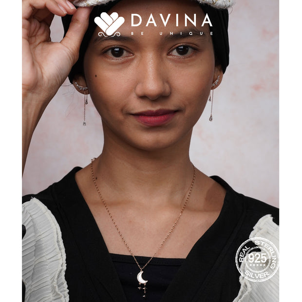 DAVINA Ladies Aelin Necklace Rose Gold Color S925