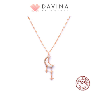 DAVINA Ladies Aelin Necklace Rose Gold Color Sterling Silver 925