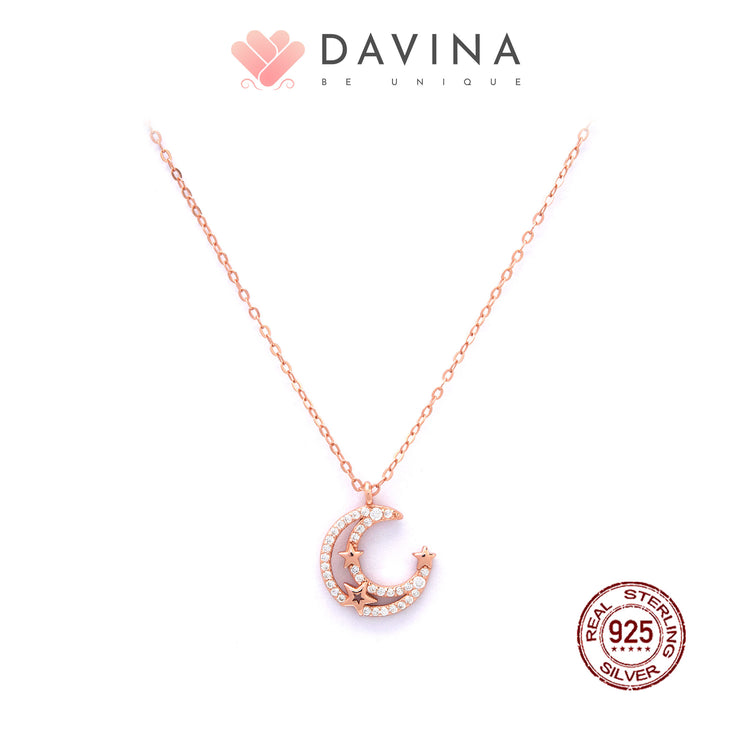 DAVINA Ladies Lolyta Necklace Rose Gold Color Sterling Silver 925