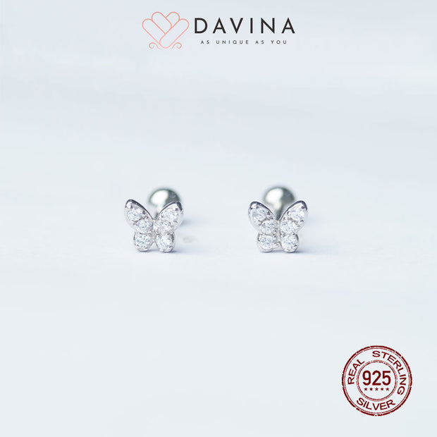 DAVINA Ladies Papillon Earrings Sterling Silver 925